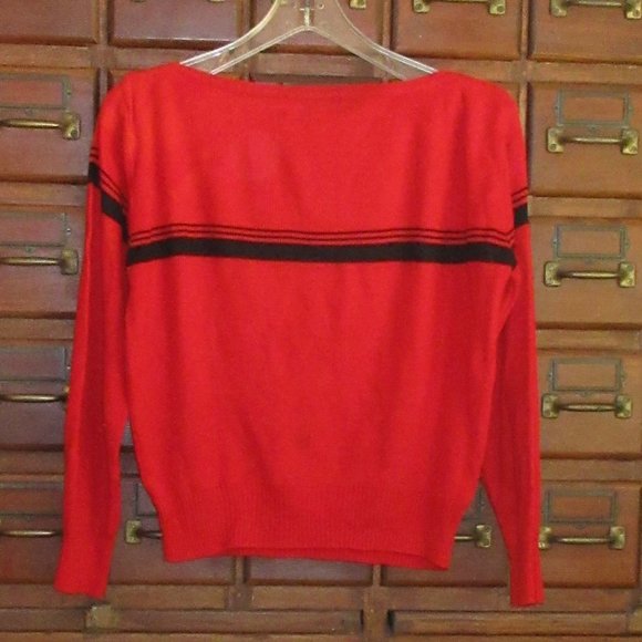 Medium Red Long Sleeve Sweater CLOVIS RUFFIN KNIT - Picture 1 of 4